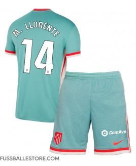 Günstige Atletico Madrid Marcos Llorente #14 Auswärts Trikotsatzt Kinder 2024-25 Kurzarm (+ Kurze Hosen)